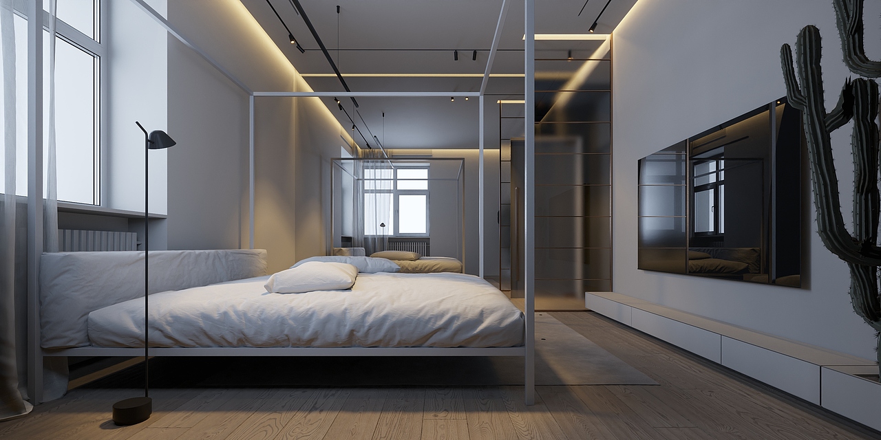 極簡的平層公寓