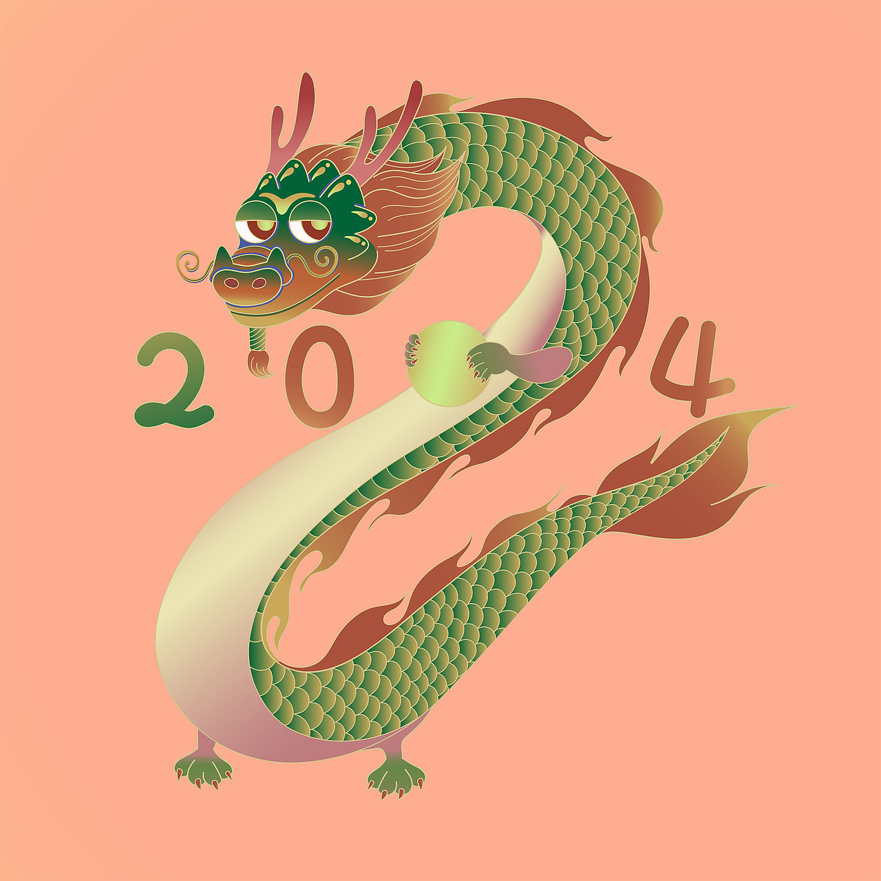 龙年大吉（图ZMzYwMTg5NDY0） - 商业插画 - 站酷设计师考拉啃花原创素材 - 站酷ZCOOL