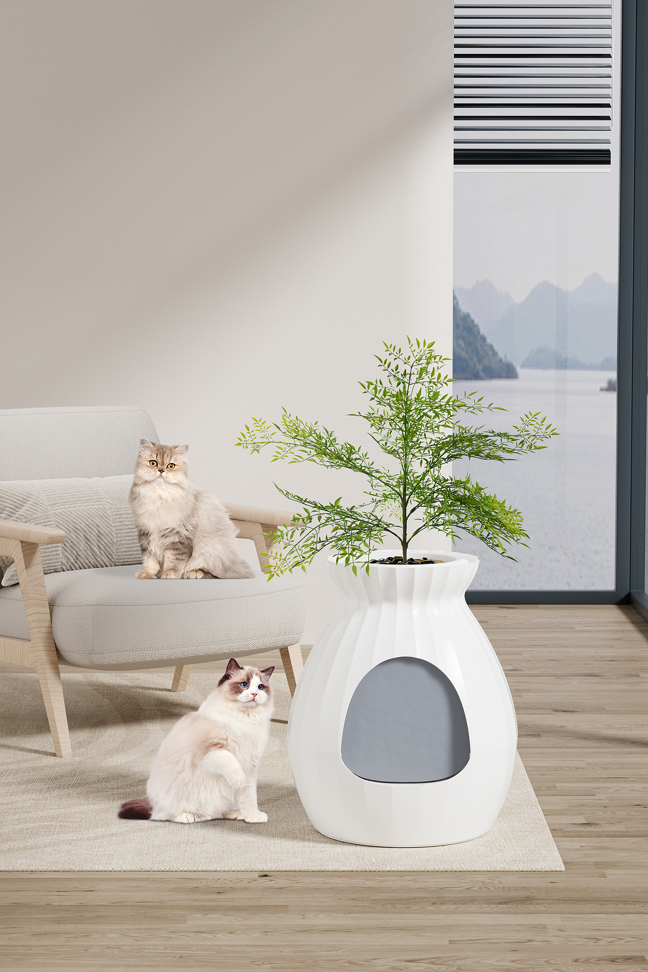 c4d oc渲染 花盆式猫砂盆 宠物用品（图ZMzU2MTQwNzY4） - 产品 - 站酷设计师小顾不想起名原创素材 - 站酷ZCOOL