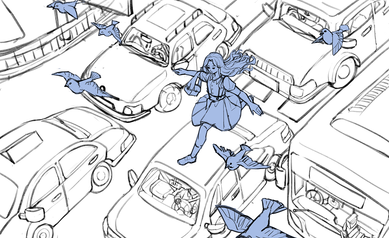 开工第一天，飞速下班（图ZMzE4MTcwMDk2） - 商业插画 - 站酷设计师_被子_原创素材 - 站酷ZCOOL