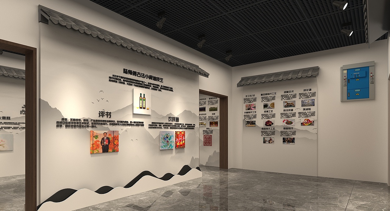 射阳非遗历史文化展厅设计3D效果图（二稿）（图ZMzY3NDM5NDIw） - 建筑设计 - 站酷设计师3D设计师NG男原创素材 - 站酷ZCOOL