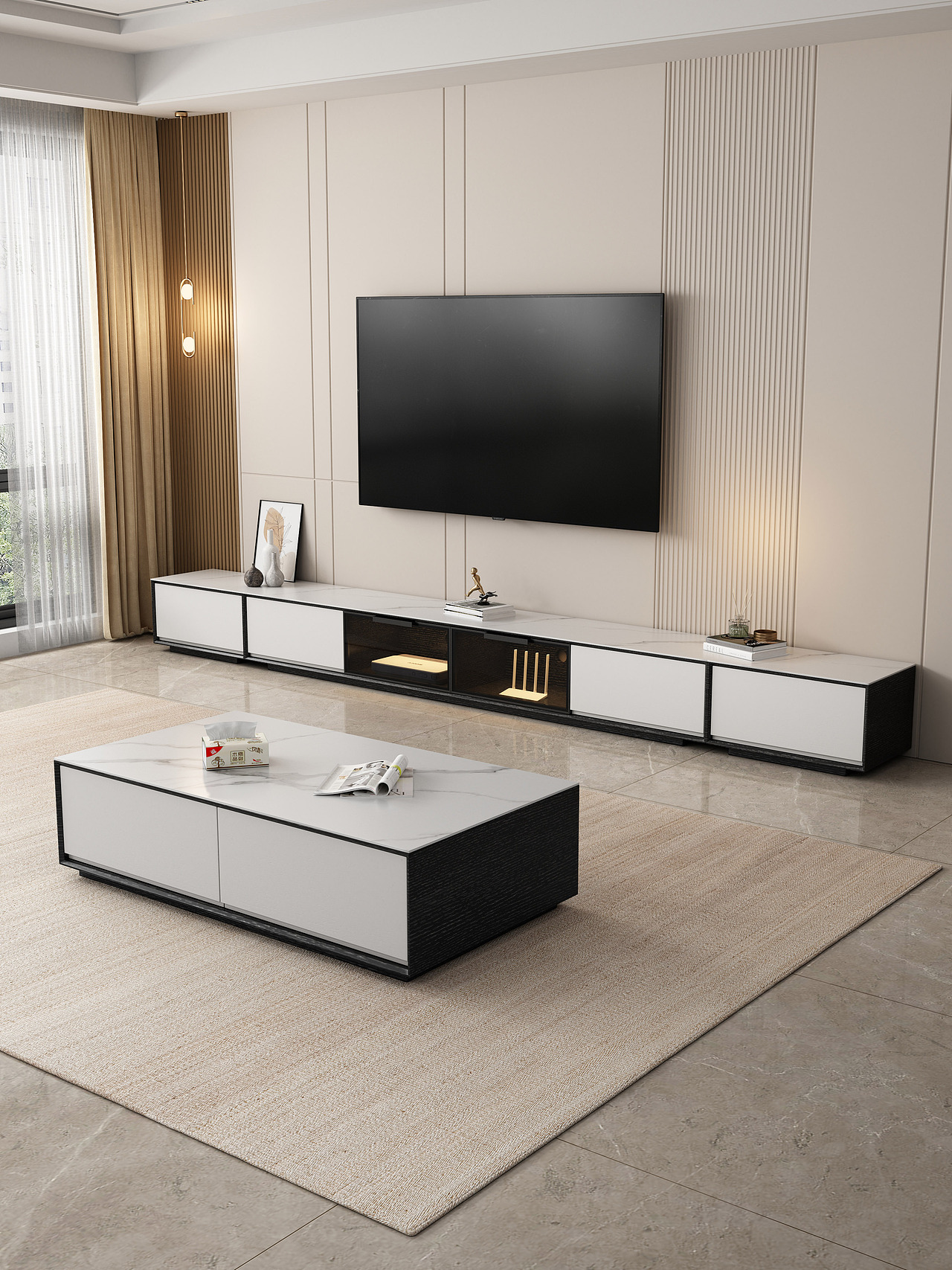 现代茶几电视柜