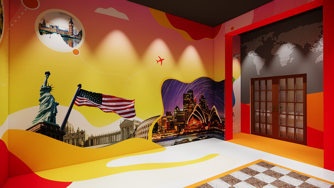 一个花里胡哨的电梯厅