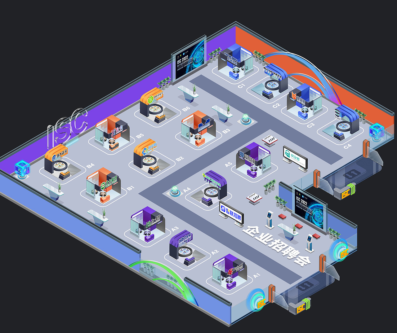 2022 ISC 第十屆互聯(lián)網(wǎng)安全大會 元宇宙地圖設(shè)計(jì)（圖ZMzY5ODUwNjM2） - 游戲原畫 - 站酷設(shè)計(jì)師我是7r原創(chuàng)素材 - 站酷ZCOOL