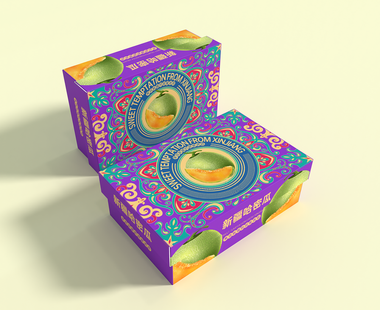 新疆哈密瓜纹样包装