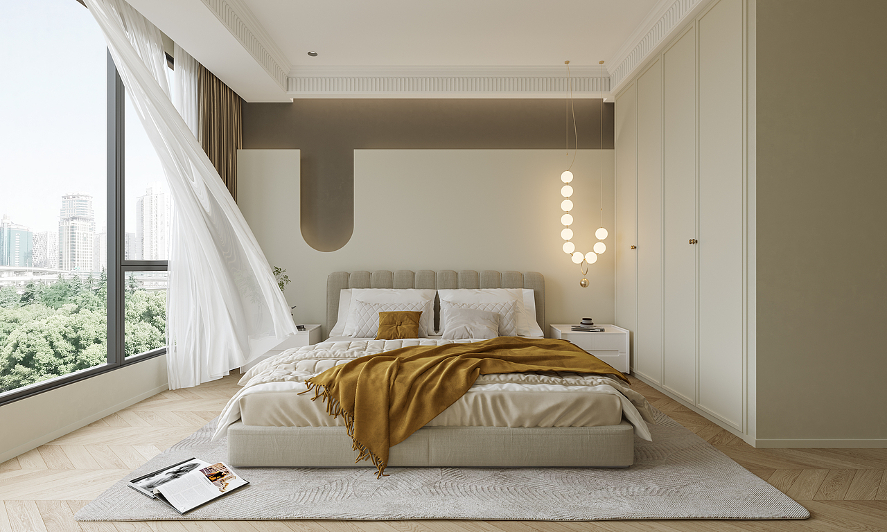 【轻法式风格】效果图渲染案例（图ZMzI3OTc3MzE2） - 家装设计 - 站酷设计师冈舍效果图表现原创素材 - 站酷ZCOOL