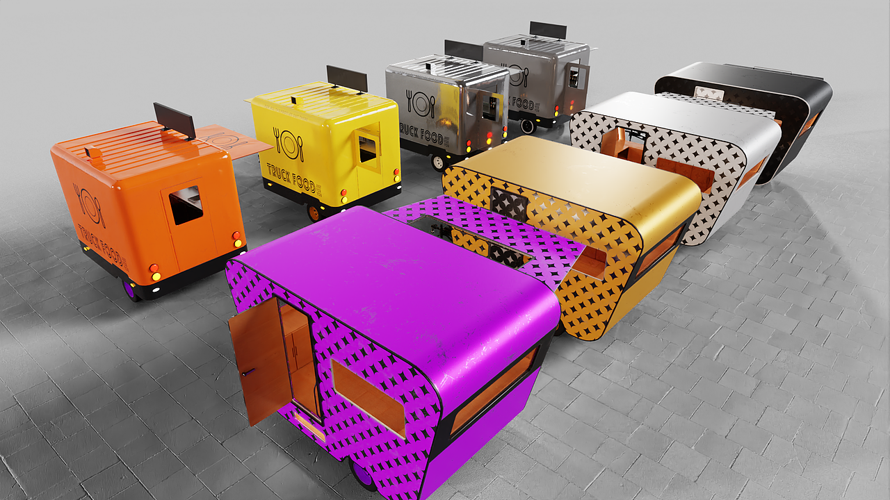 【UE】拖挂餐车3D交互项目演示