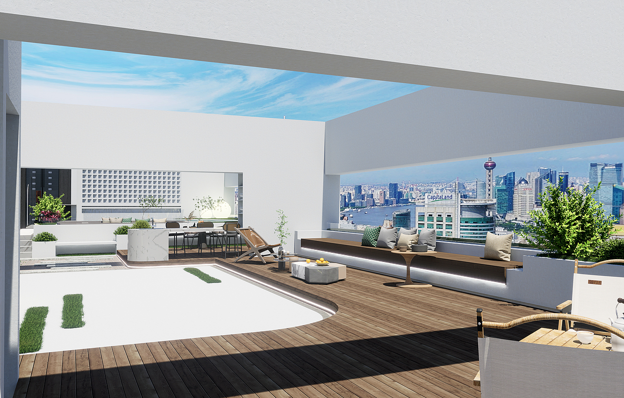 屋顶花园（图ZMzM5NjAwMzE2） - 景观设计 - 站酷设计师JACOB雪饼原创素材 - 站酷ZCOOL