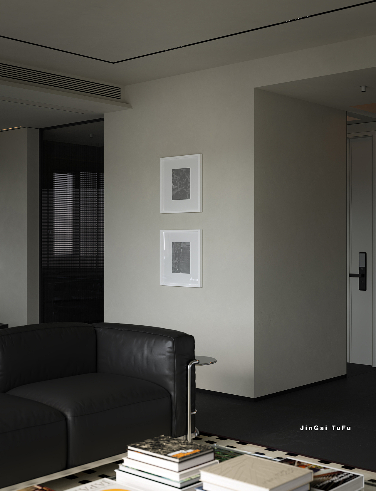 黑白灰调·现代简约客餐厅设计（图ZMzY4NDM2NzE2） - 家装设计 - 站酷设计师图夫x金该_效果图原创素材 - 站酷ZCOOL