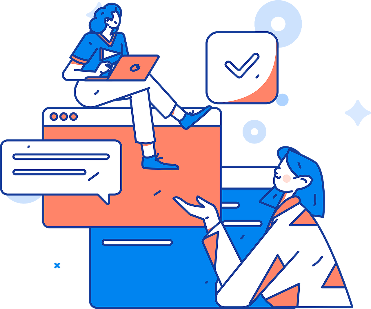 「小洋丁插画」双色调风格插画分享