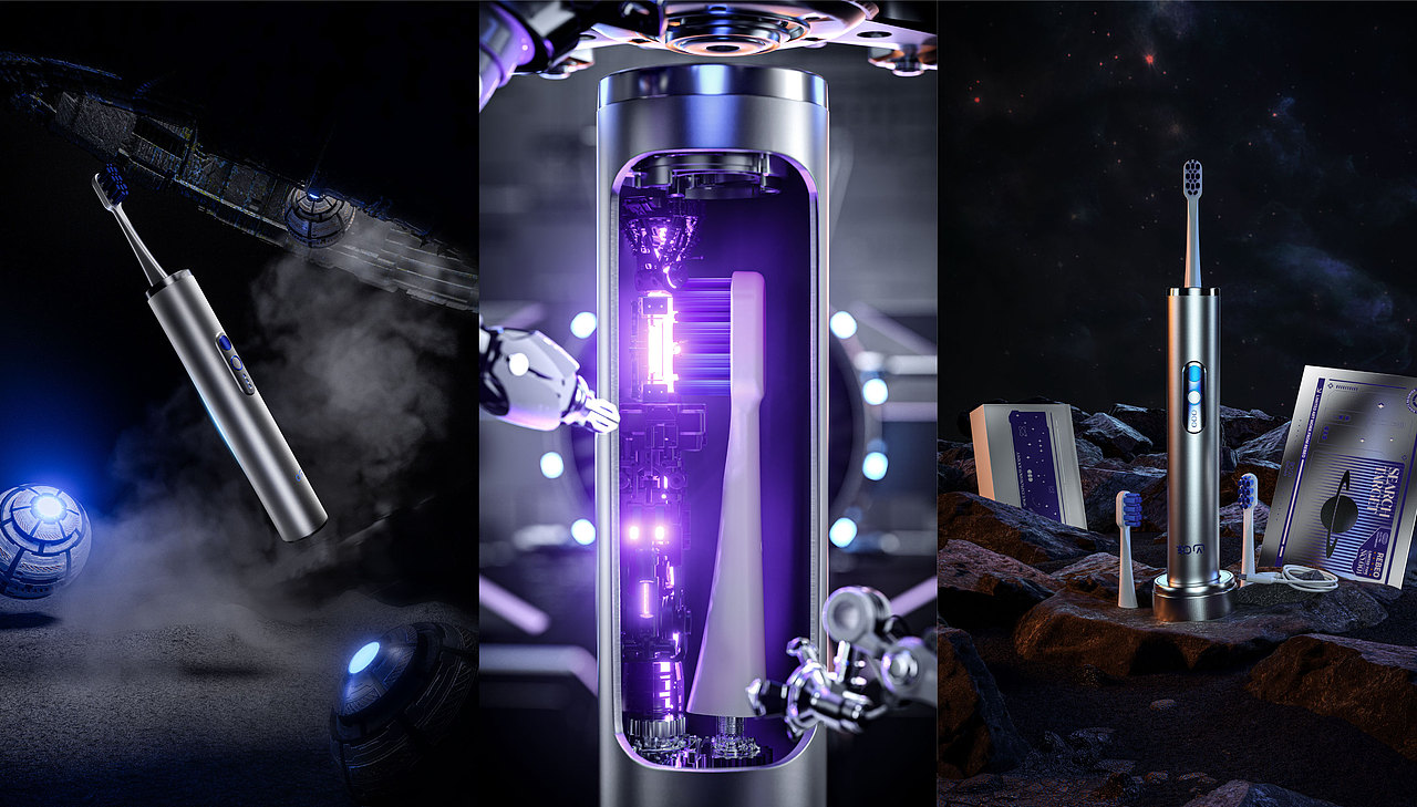 如贝自动伸缩杀菌牙刷（图ZMzIxODY3Mjcy） - 生活用品 - 站酷设计师设际邹工业设计原创素材 - 站酷ZCOOL