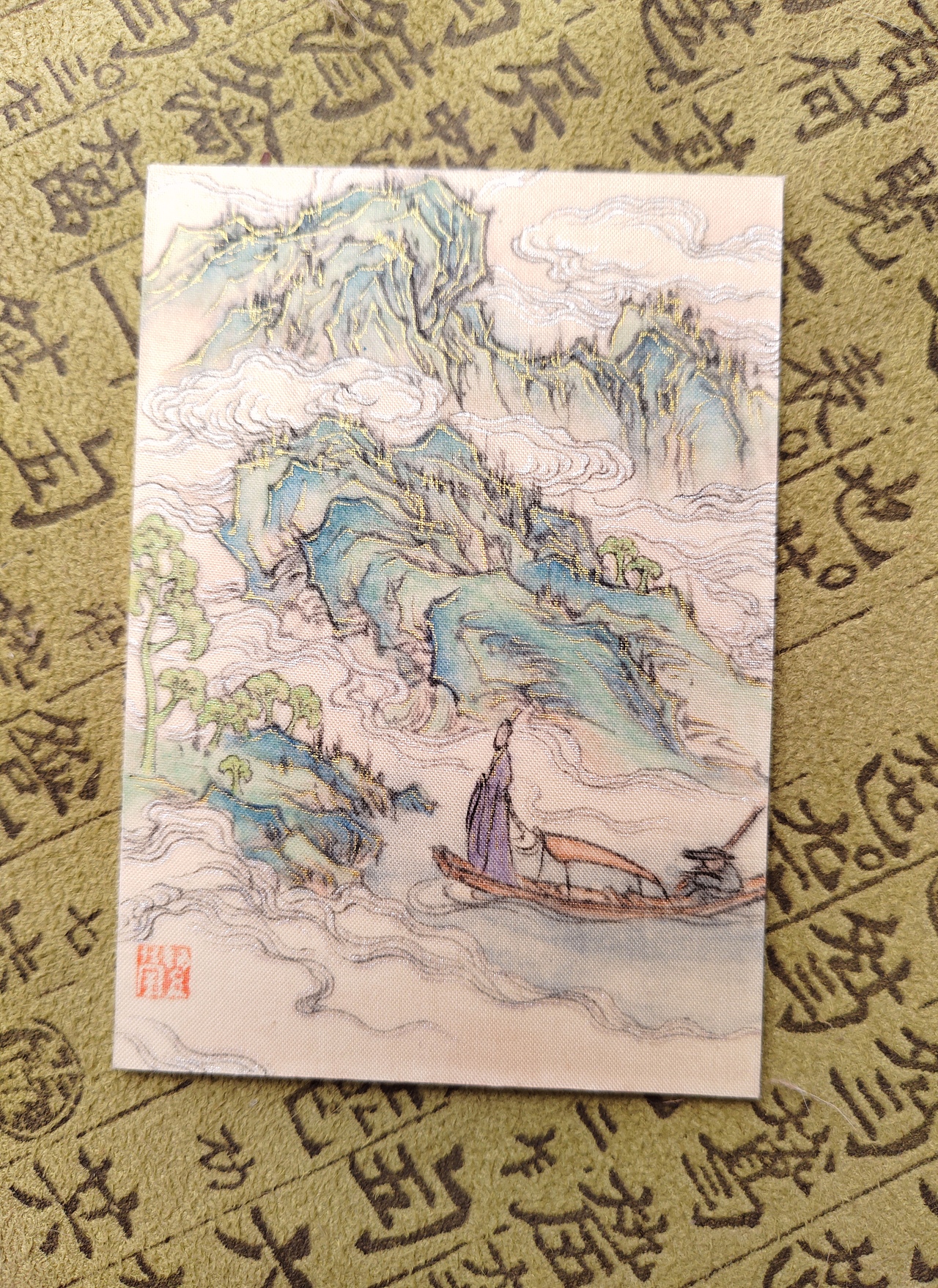 绢本古风手绘卡之洛神故事线