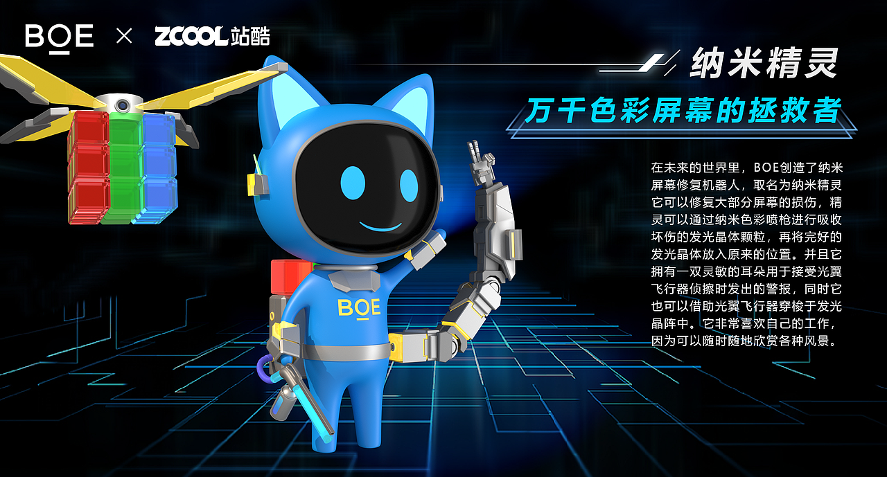【你好BOE】京东方品牌IP形象设计:纳米精灵