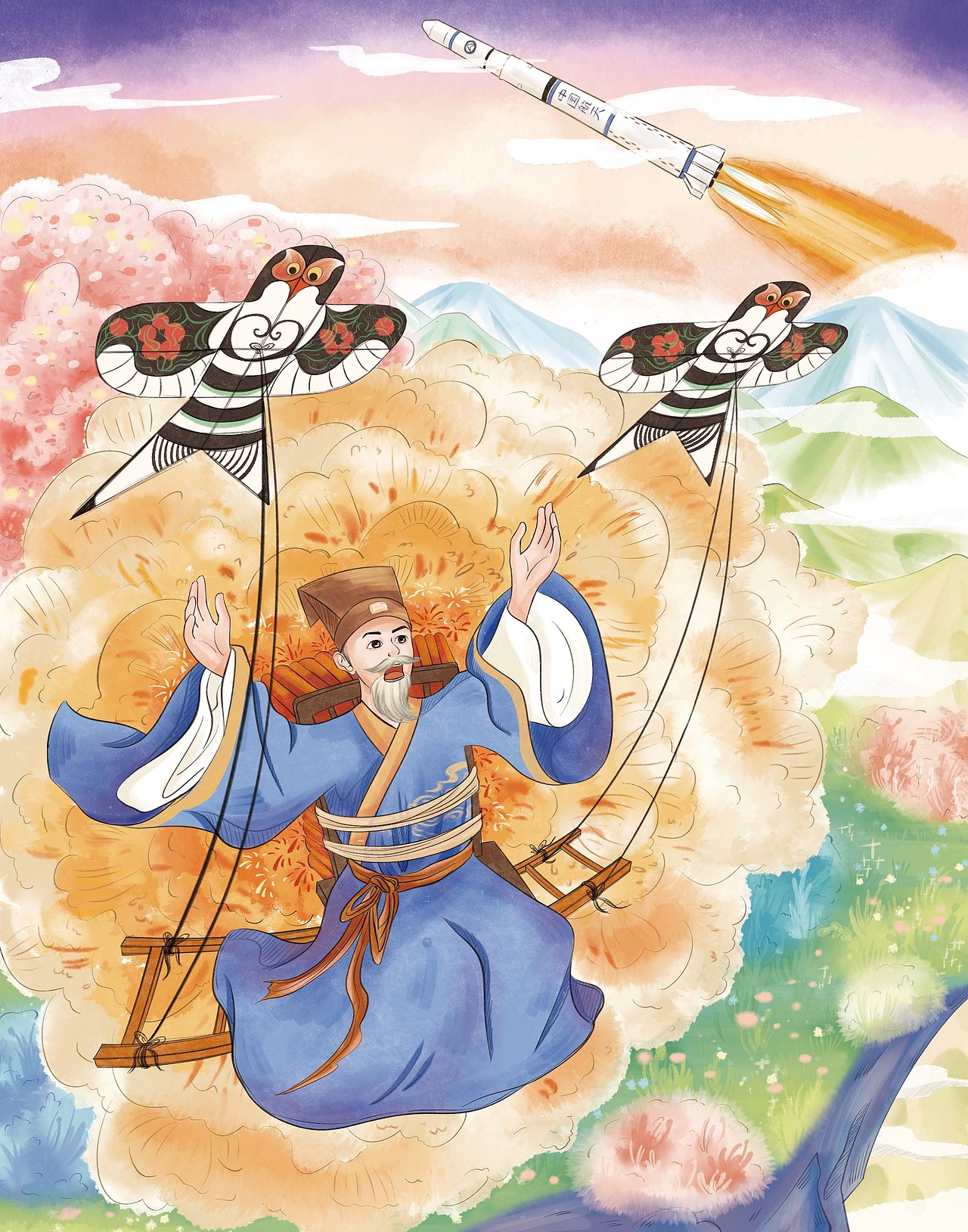 《飞向太空港》读物配图（已出版）