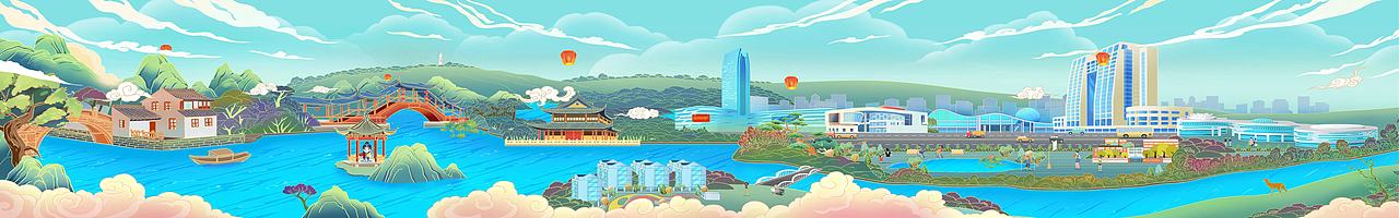 昆山经典地标国风长图（图ZMzY5MjY5NzM2） - 新锐潮流插画 - 站酷设计师DD木须原创素材 - 站酷ZCOOL