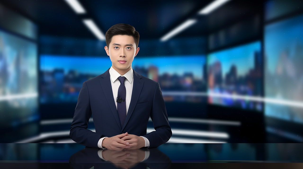 midjourney生成---电视新闻主播