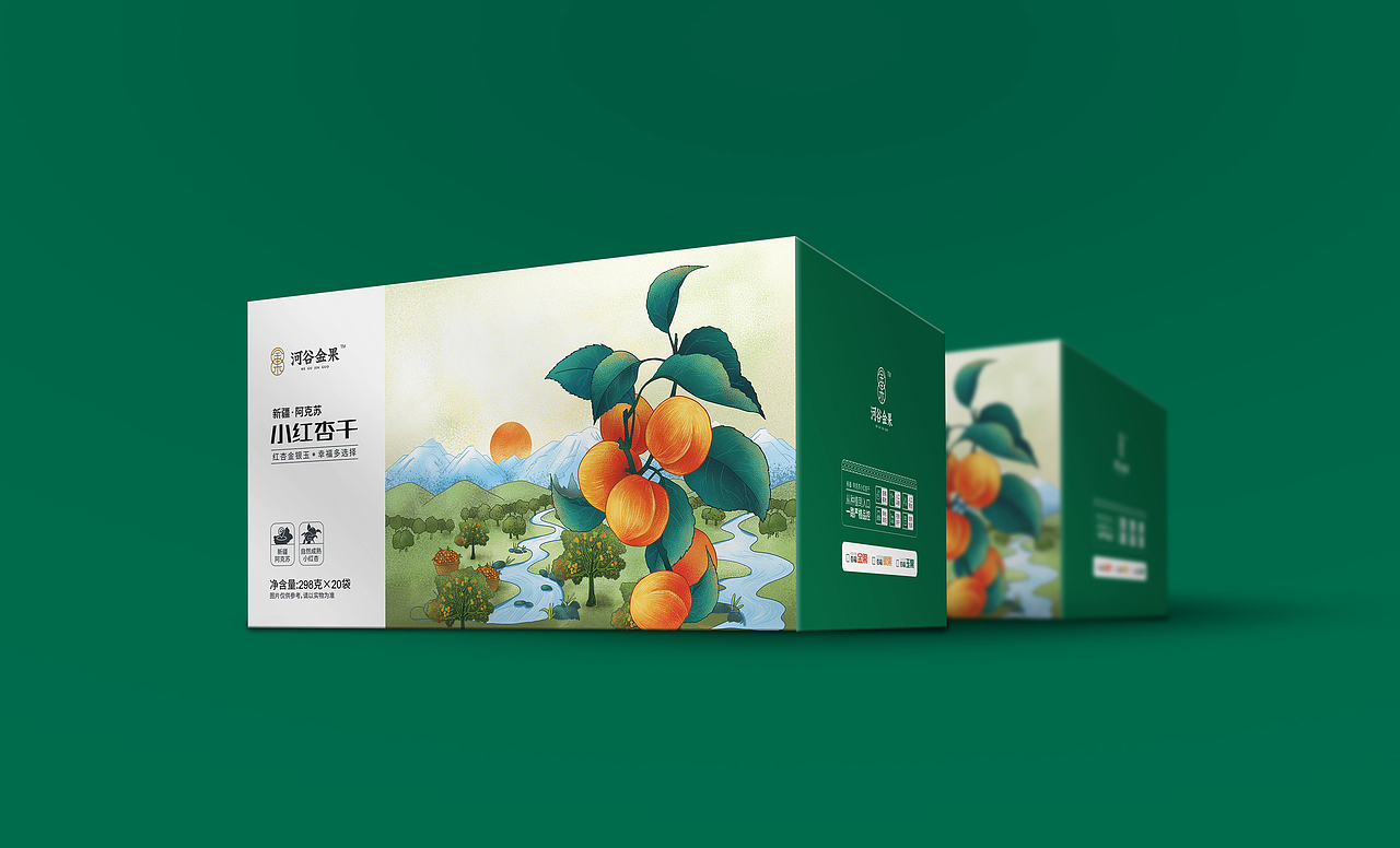河谷金果 ｜新疆小红杏干品牌包装设计（图ZMzQyNjQ3NTMy） - 包装 - 站酷设计师鱼小鱼_原创素材 - 站酷ZCOOL