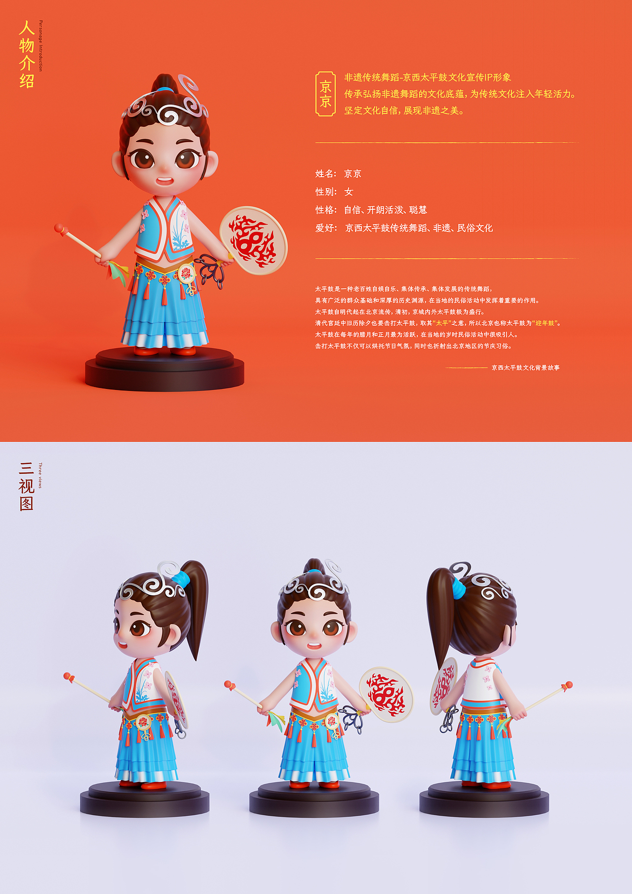 京西太平鼓｜北京公共文化IP形象设计（图ZMzEzOTA1NTQ4） - IP形象 - 站酷设计师陈皮_ChenPi原创素材 - 站酷ZCOOL
