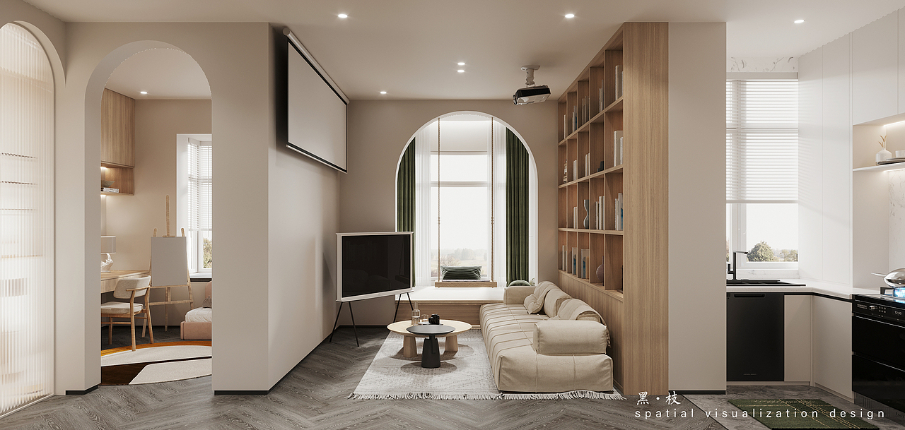 安徽复式——奶油原木风家装设计（图ZMzEyMDg5MTc2） - 家装设计 - 站酷设计师黑枝表现原创素材 - 站酷ZCOOL