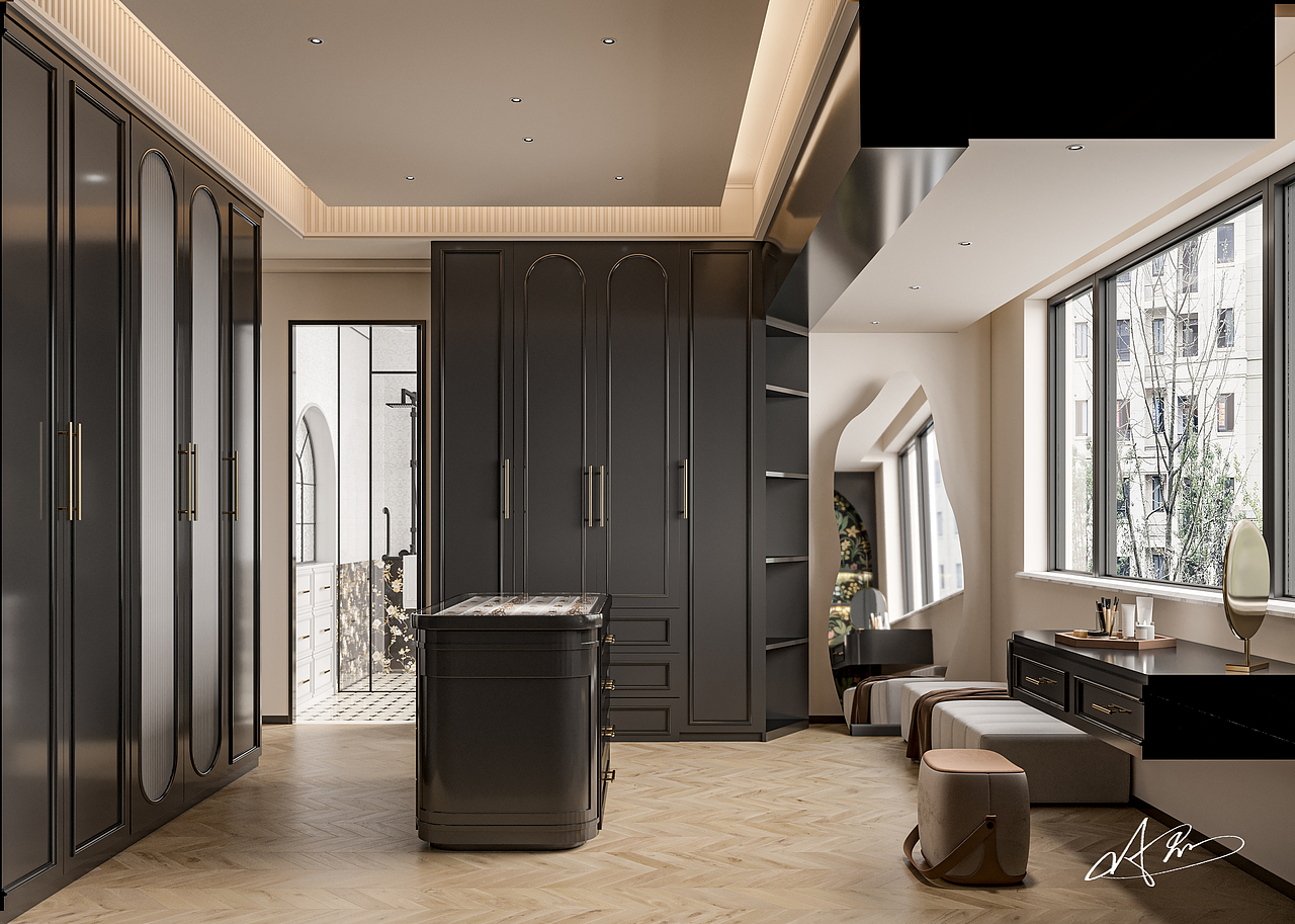 法式 | 衣帽间| 卧室 效果表现 -枼