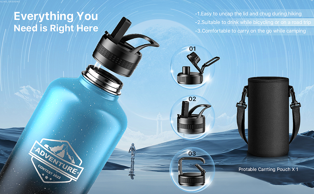 户外水杯详情设计 | 亚马逊视觉