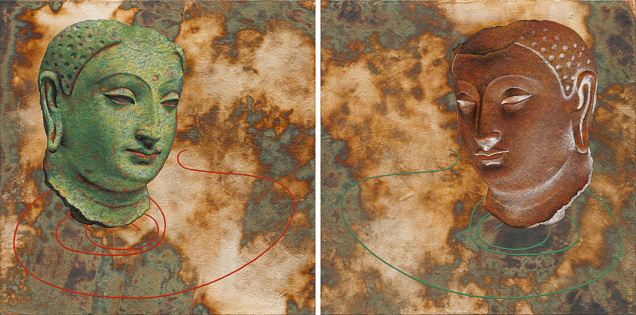 【犍陀罗•岩彩】相由心生•永不相负（图ZMzYyODE4MDI0） - 绘画 - 站酷设计师東白岩彩原创素材 - 站酷ZCOOL