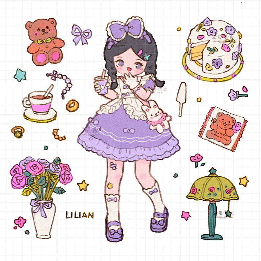 一些可爱的小贴纸手帐