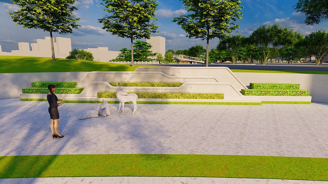 #2022青春答卷#“簌鸣”金鸡岭桥头休闲广场景观设计