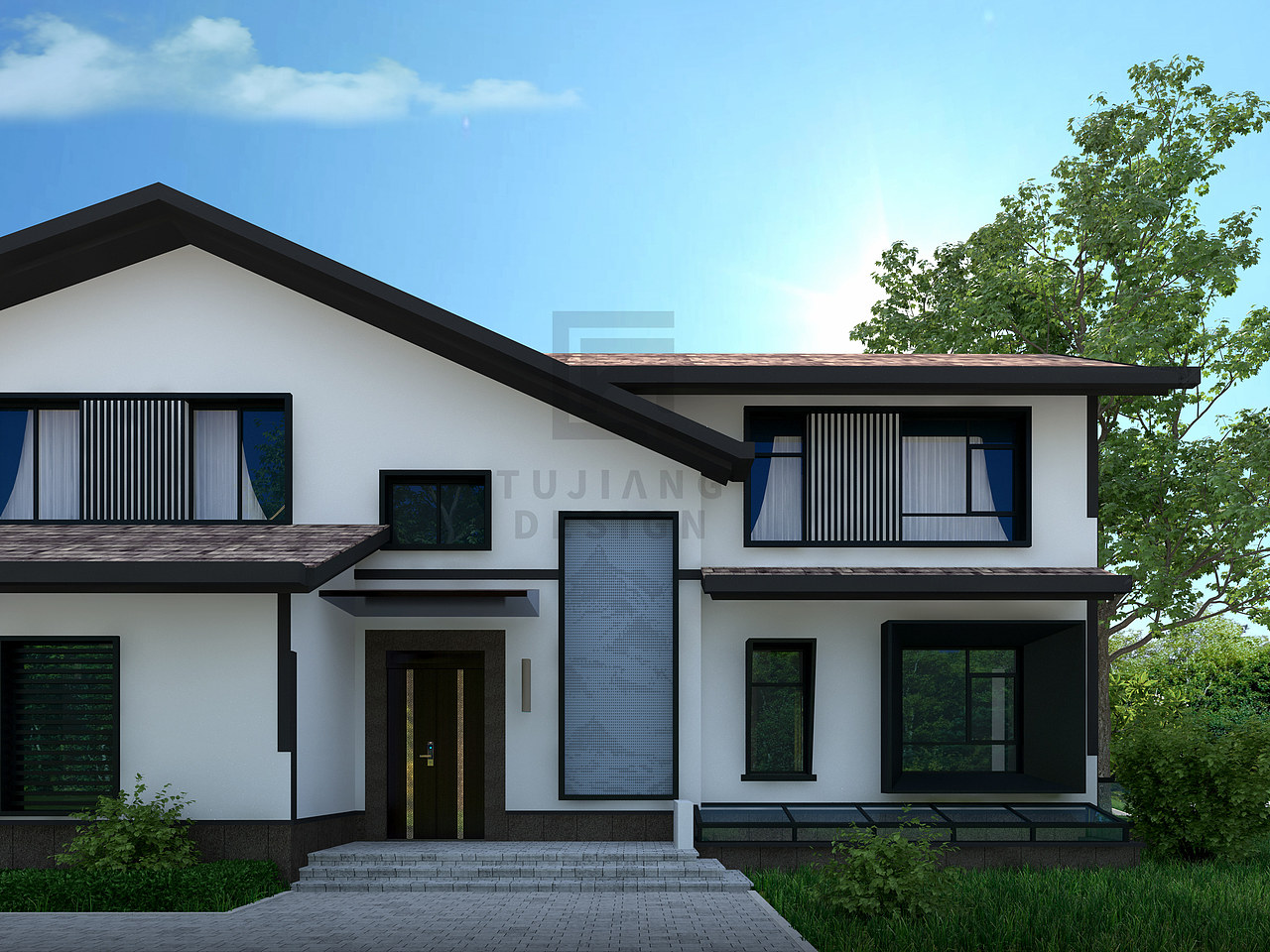 独栋新中式别墅,这样的设计才够大气!