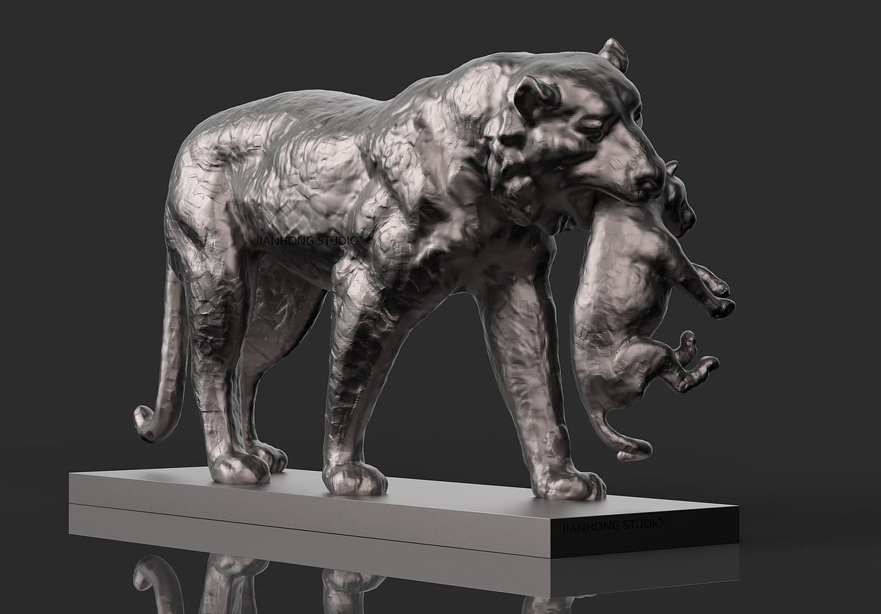 《母与子》《虎啸》（图ZMzE1ODY5NzEy） - 雕塑 - 站酷设计师周鉴鸿_雕塑原创素材 - 站酷ZCOOL