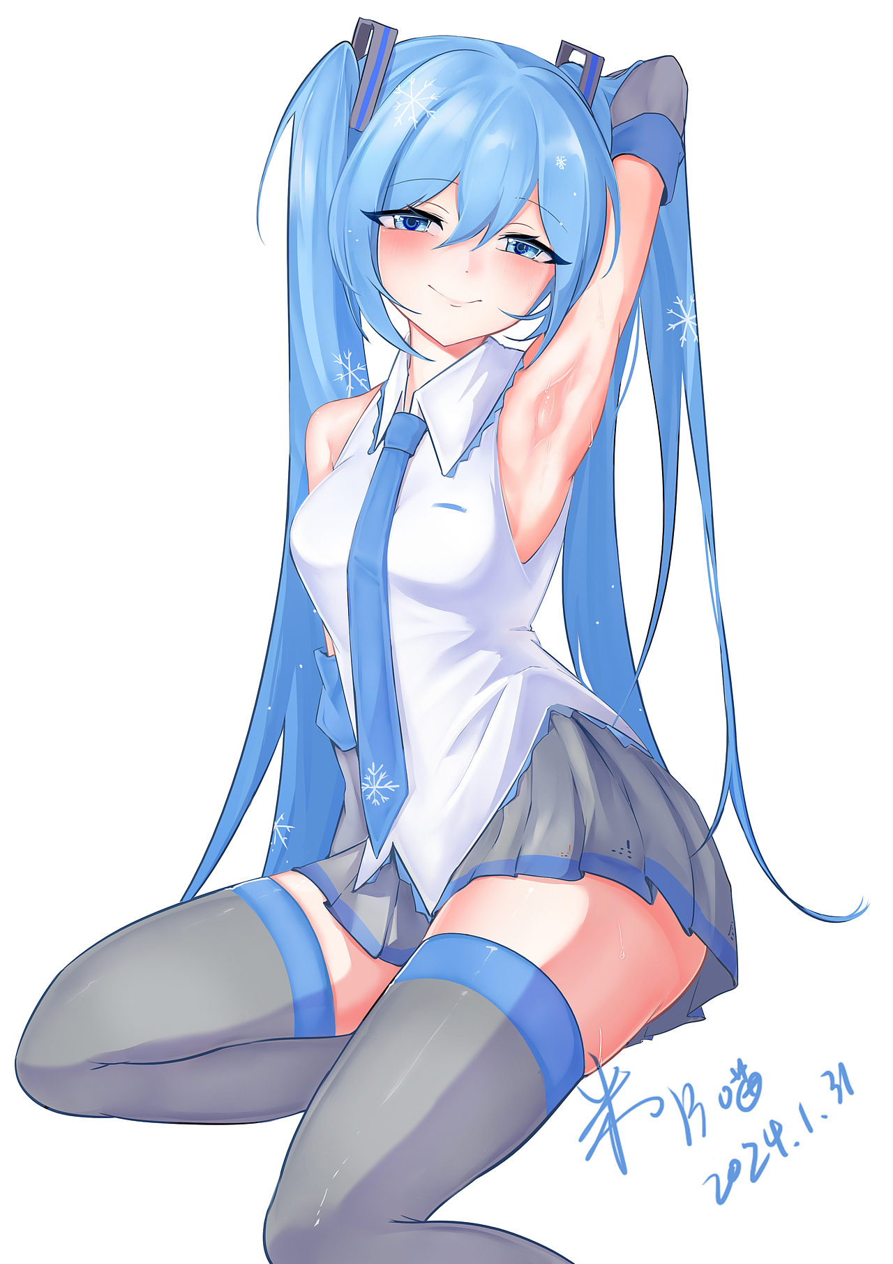 雪初音 日系人物繪畫(huà)（圖ZMzYxMjEyNjgw） - 創(chuàng)作習(xí)作 - 站酷設(shè)計(jì)師米片喵biubiu原創(chuàng)素材 - 站酷ZCOOL