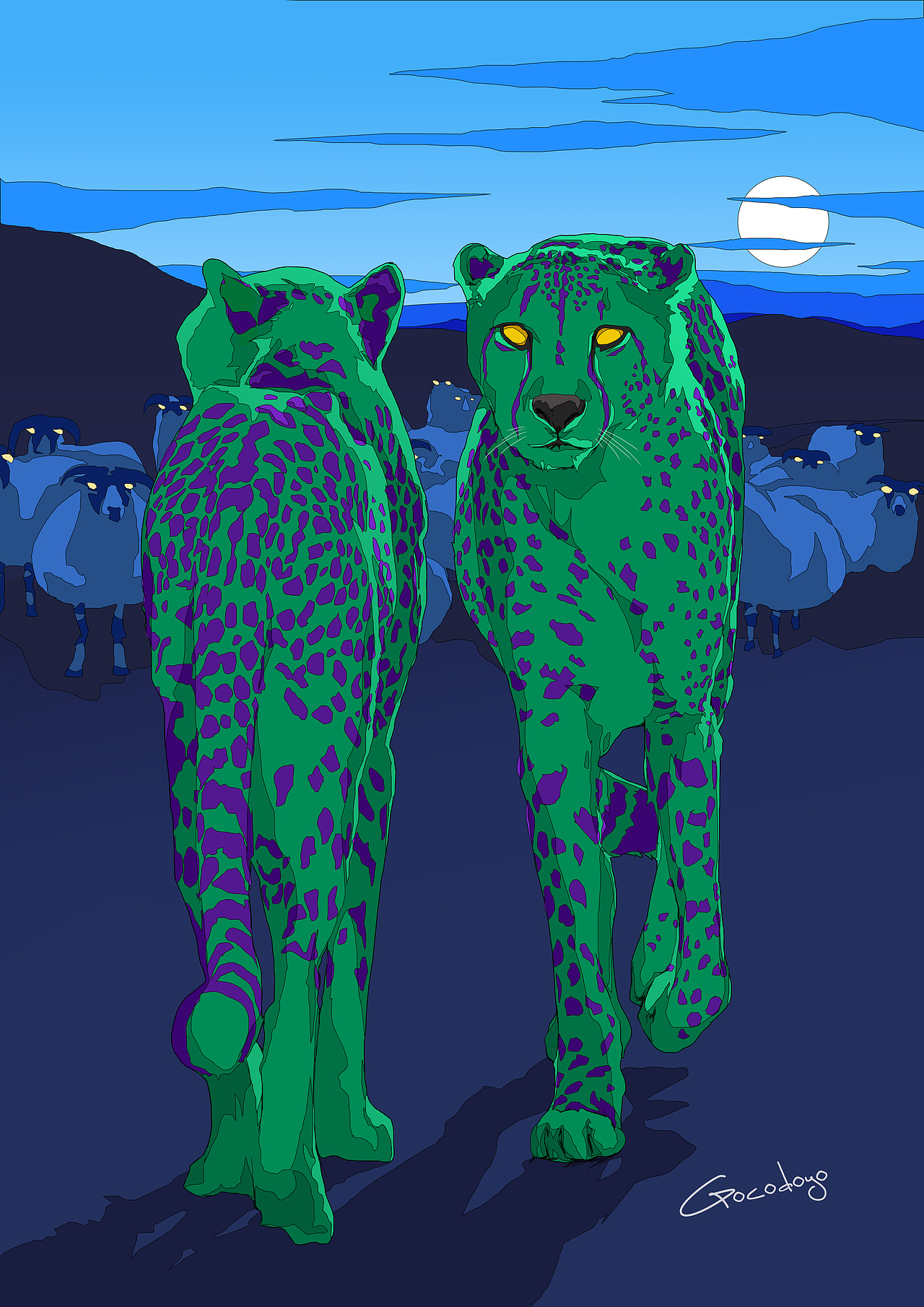 绿豹系列插画丨Surreal Leopard（图ZMzM3NTk2Mzky） - 新锐潮流插画 - 站酷设计师Popster原创素材 - 站酷ZCOOL