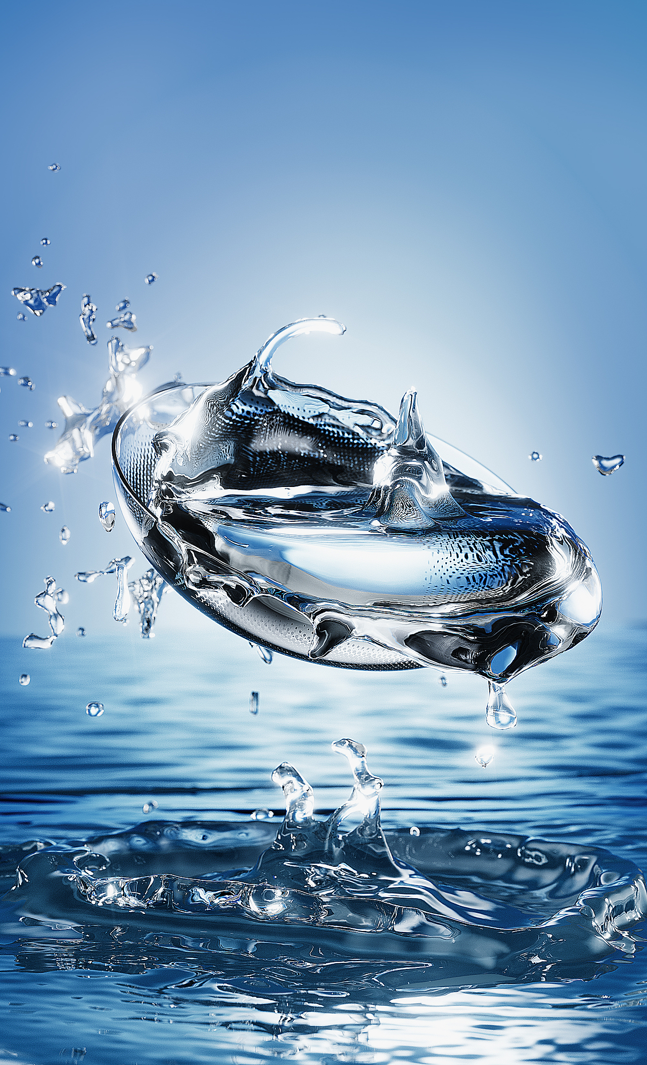 冰感生物/美瞳渲染 隐形眼镜场景/水/美妆化妆品渲染