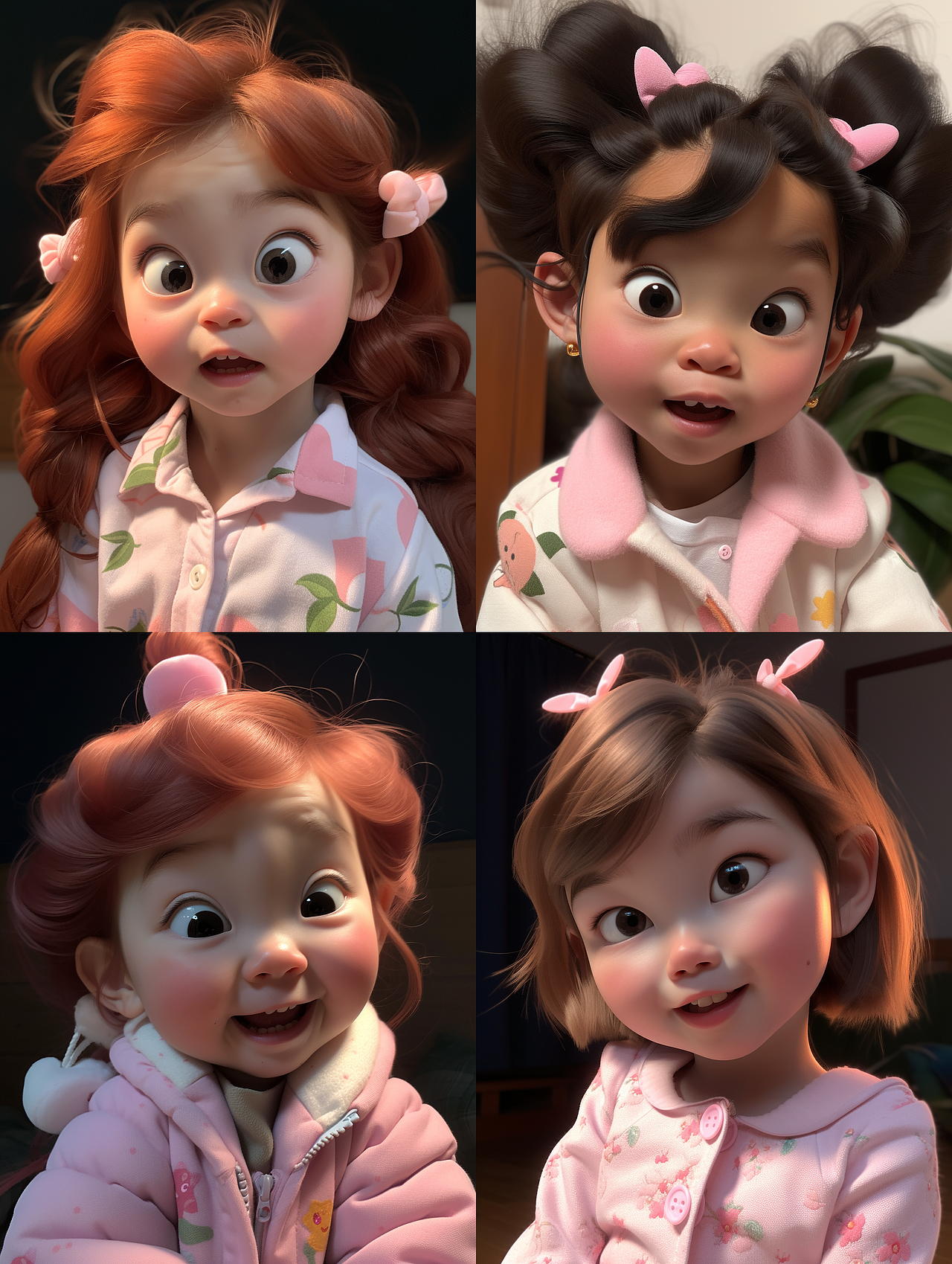 迪士尼皮克斯风格真人3d立体插画卡通可爱男孩女孩头像