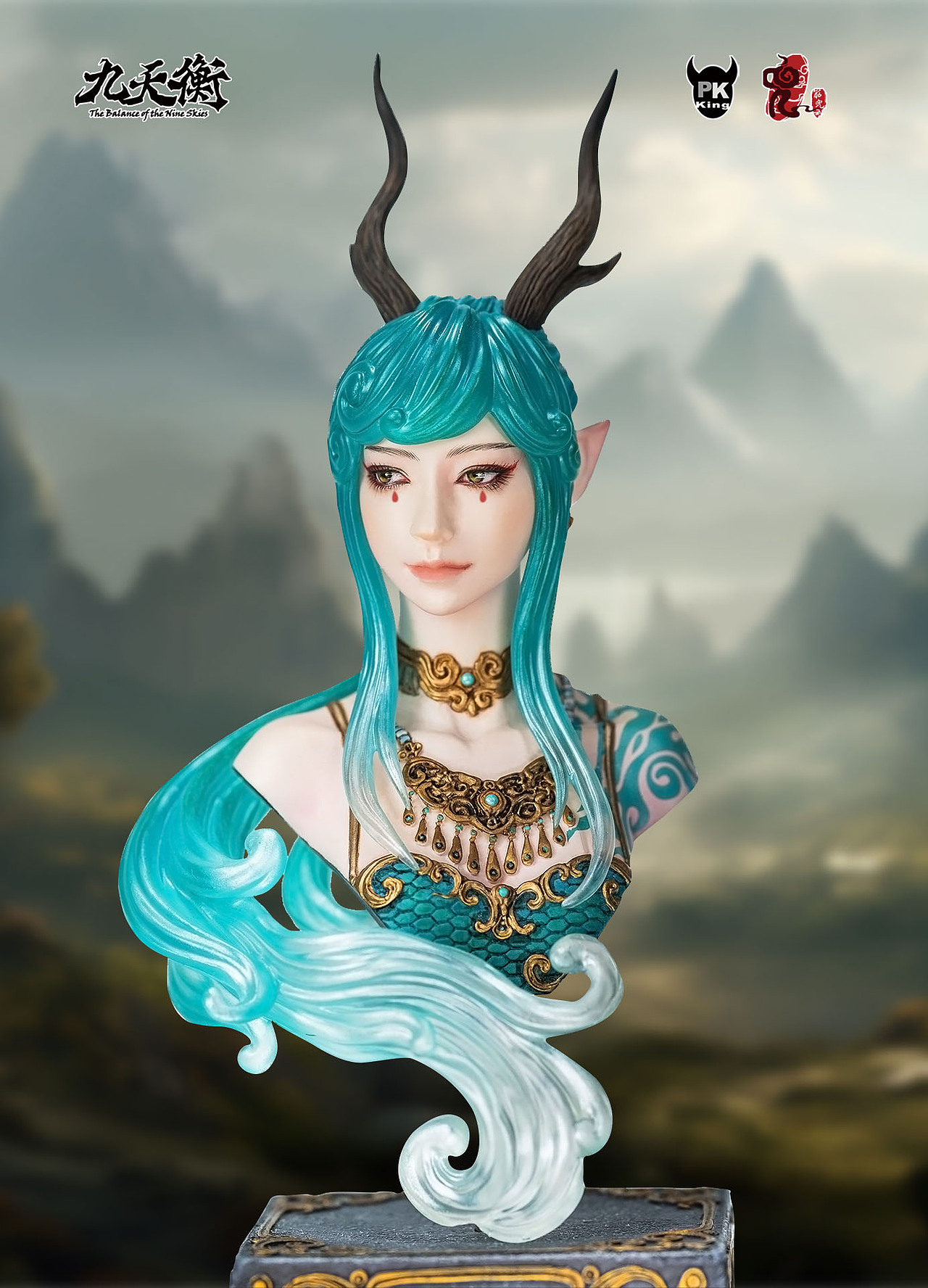 九天衡系列作品 筋兜云&PKking 东宫青龙 龙女 胸像
