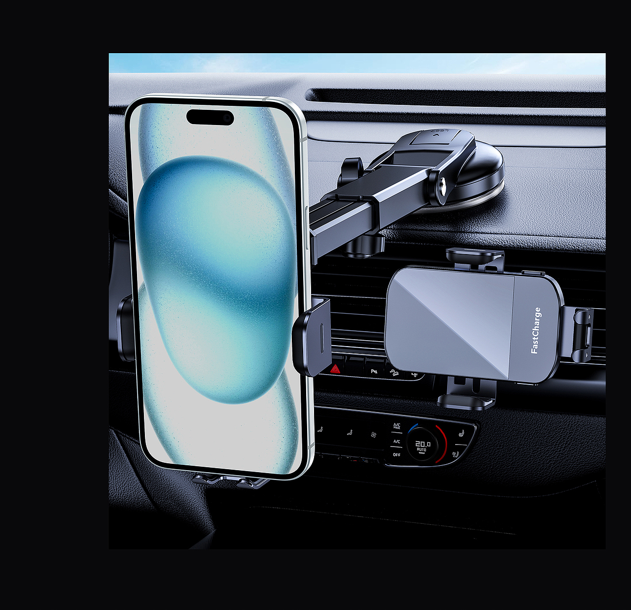 Amazom亚马逊 车载支架无线充详情/车载支架产品渲染