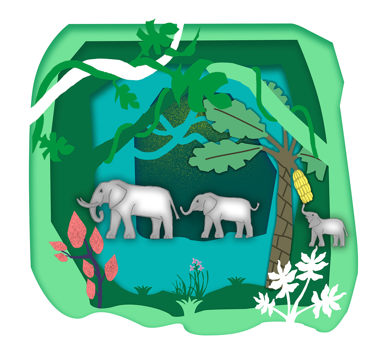森林的下午时光（图ZMzIwNzY3MzQ4） - 艺术插画 - 站酷设计师xysem1原创素材 - 站酷ZCOOL