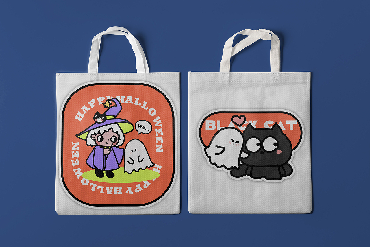 万圣节“贴贴”（贴纸）（图ZMzE4OTAzNDU2） - 商业插画 - 站酷设计师阿哈大原创素材 - 站酷ZCOOL