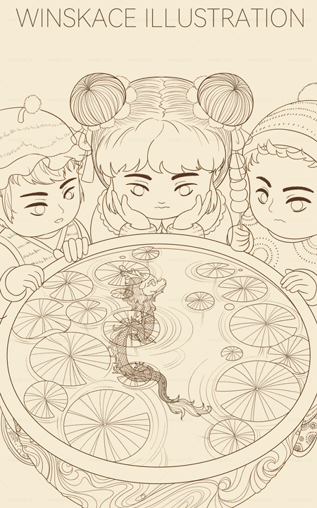 龍年的故事 | 國潮插畫（圖ZMzQyODY3Mjky） - 創(chuàng)作習(xí)作 - 站酷設(shè)計(jì)師云汜_winskace原創(chuàng)素材 - 站酷ZCOOL