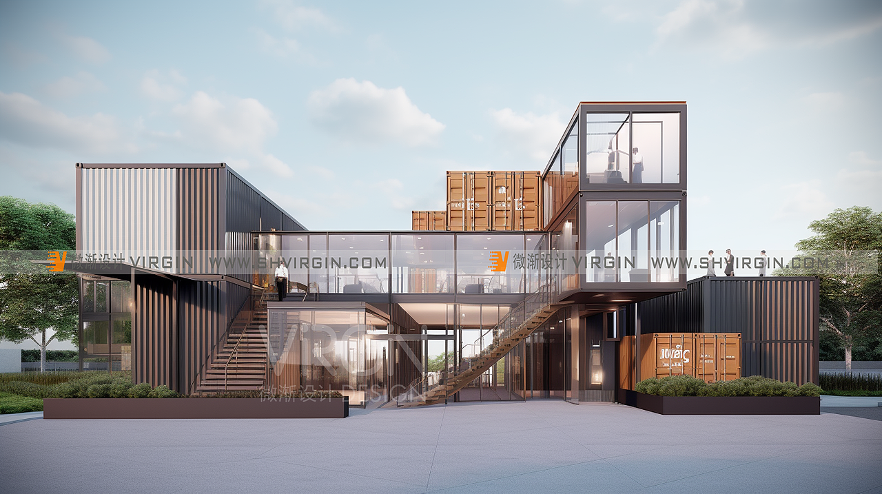 集装箱办公室|集装箱售楼处|集装箱接待中心|展厅（图ZMzUwMTI4NjIw） - 建筑设计 - 站酷设计师微渐ViRGin原创素材 - 站酷ZCOOL