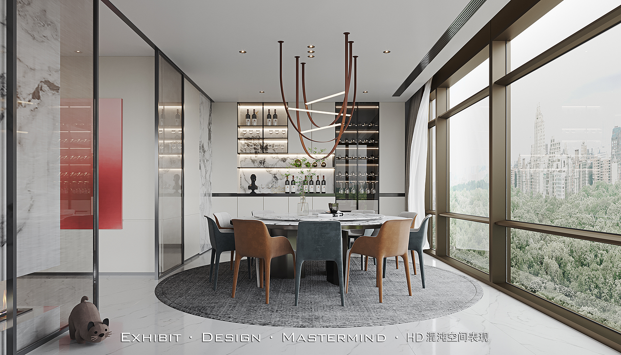 新作首发X 现代轻奢风平层客餐厅 ▏混沌空间表现（图ZMzM0NzA2MDc2） - 家装设计 - 站酷设计师混沌空间写实表现原创素材 - 站酷ZCOOL