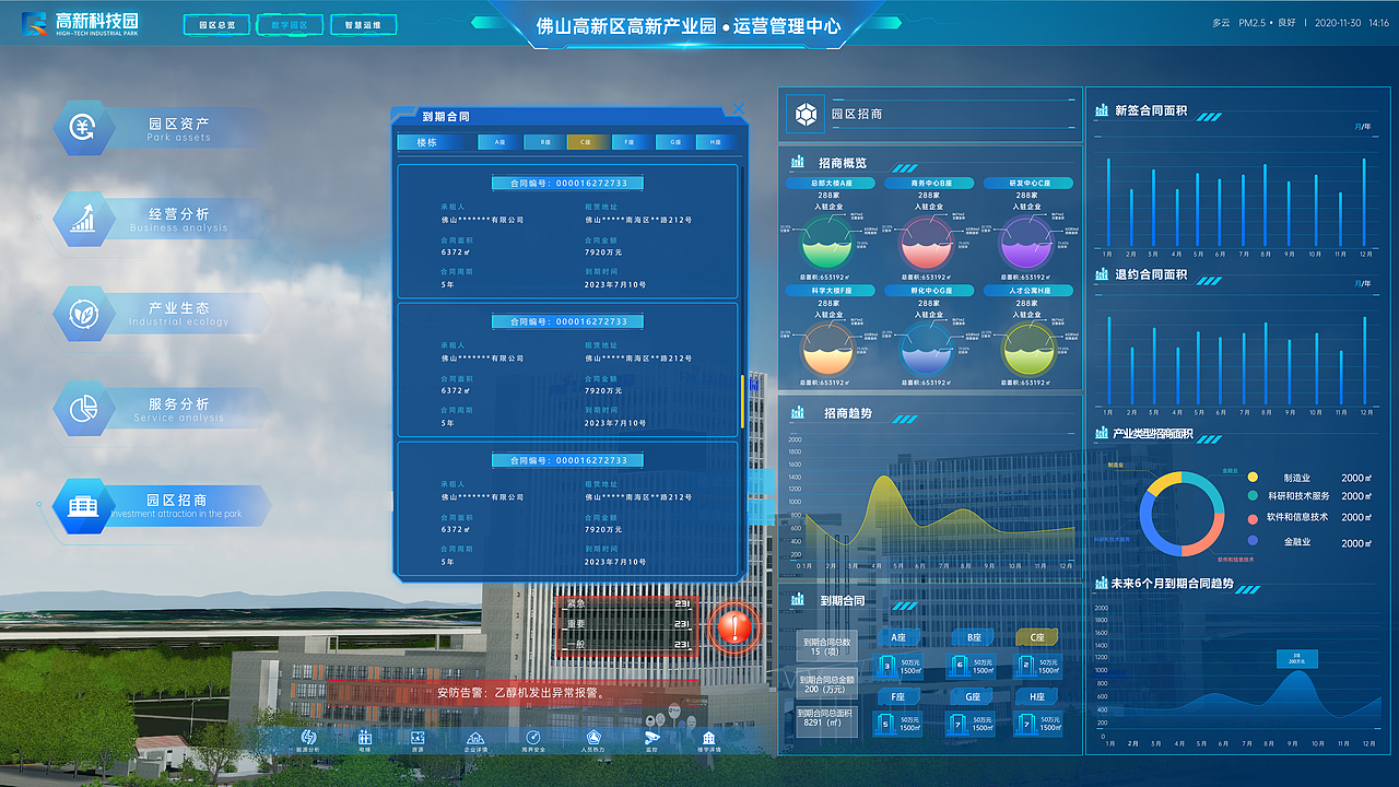 佛山大屏幕可视化智慧园区项目