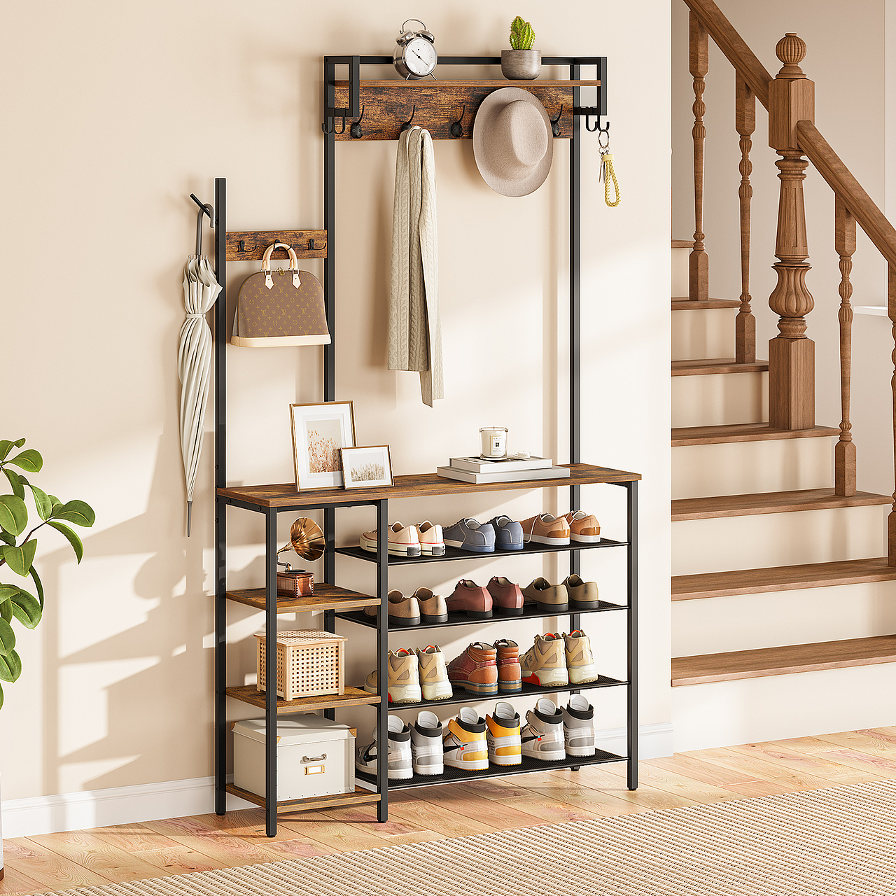 铁木大件门厅架 拍摄+精修+排版+渲染