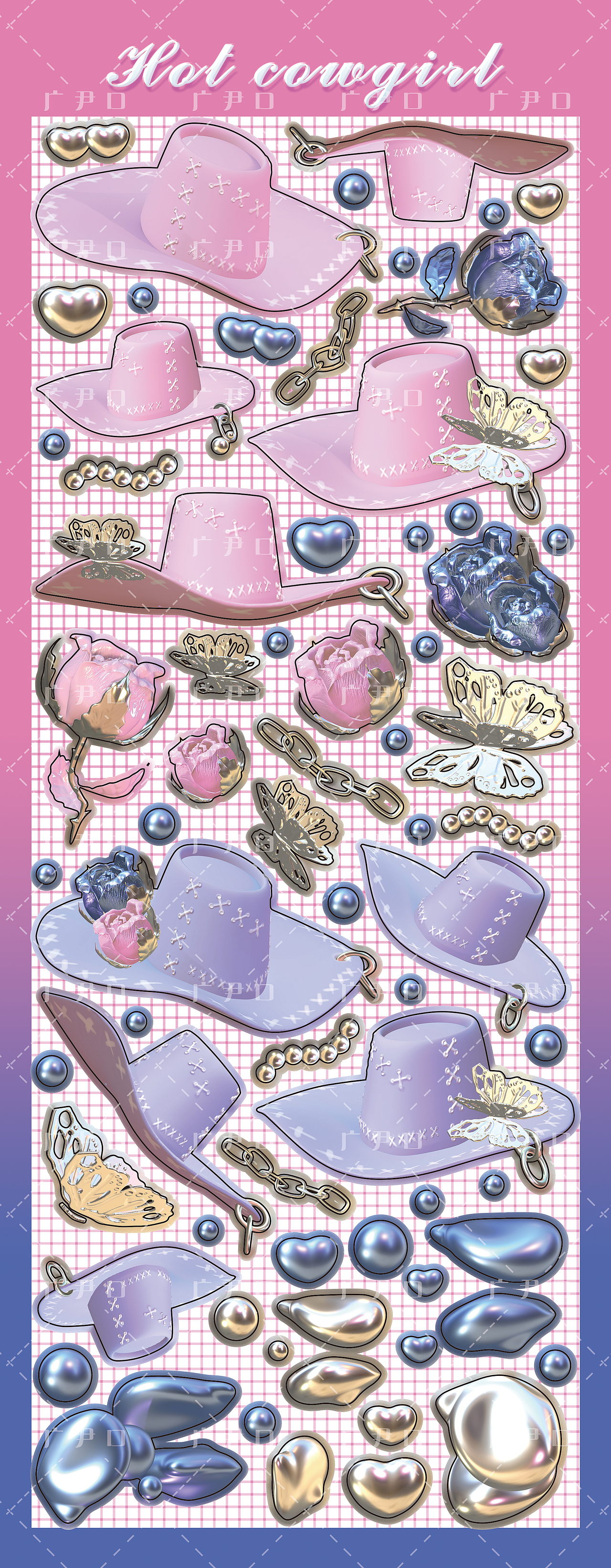 原创贴纸设计——牛仔辣妹（图ZMzEyOTc4ODI4） - 其他平面 - 站酷设计师广尹囗原创素材 - 站酷ZCOOL