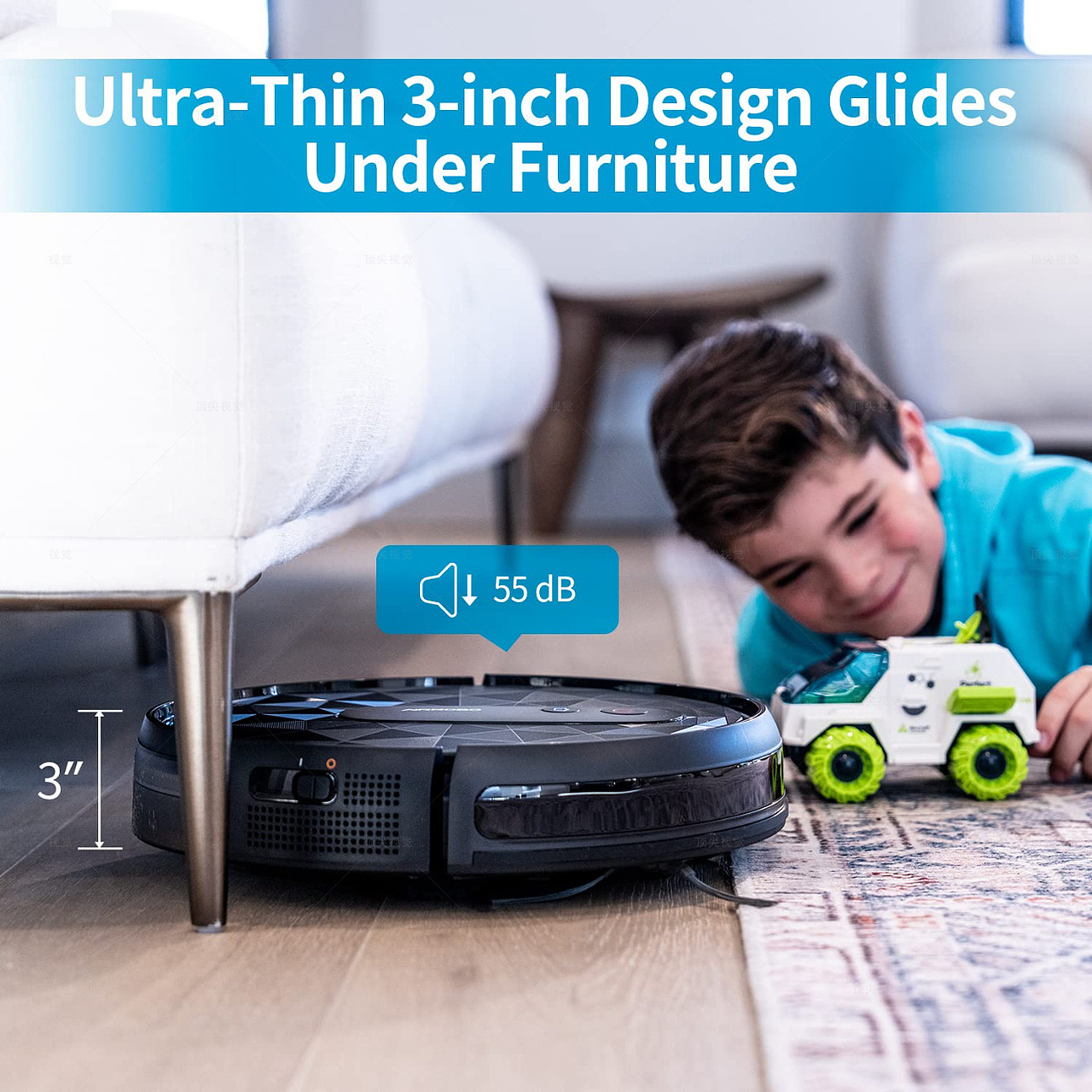 亚马逊主图A+机器人吸尘器(生活电器)