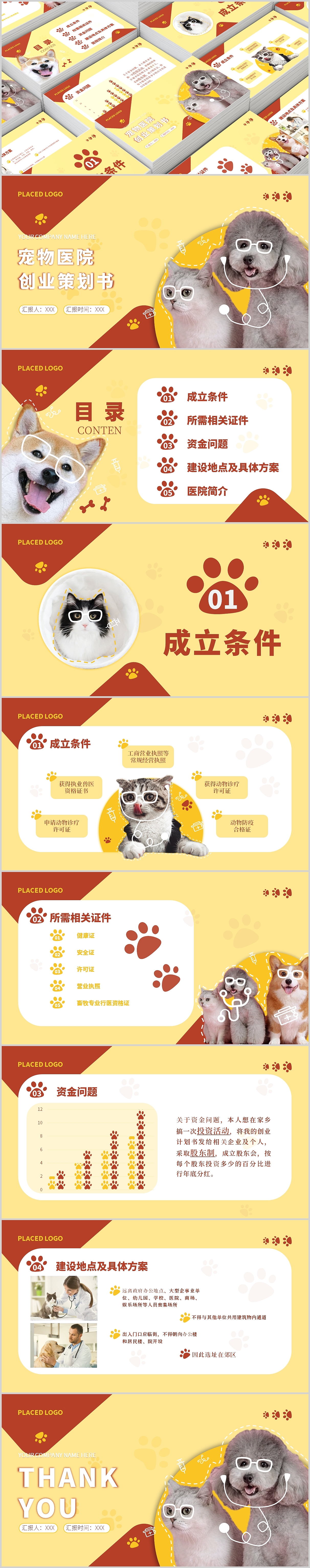 宠物医院策划书PPT模板