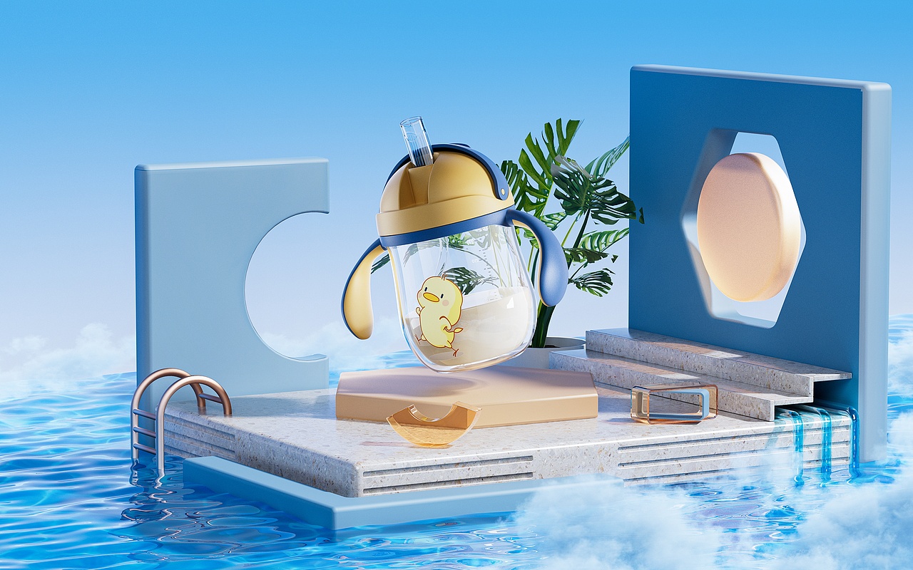 产品渲染 - 母婴奶瓶