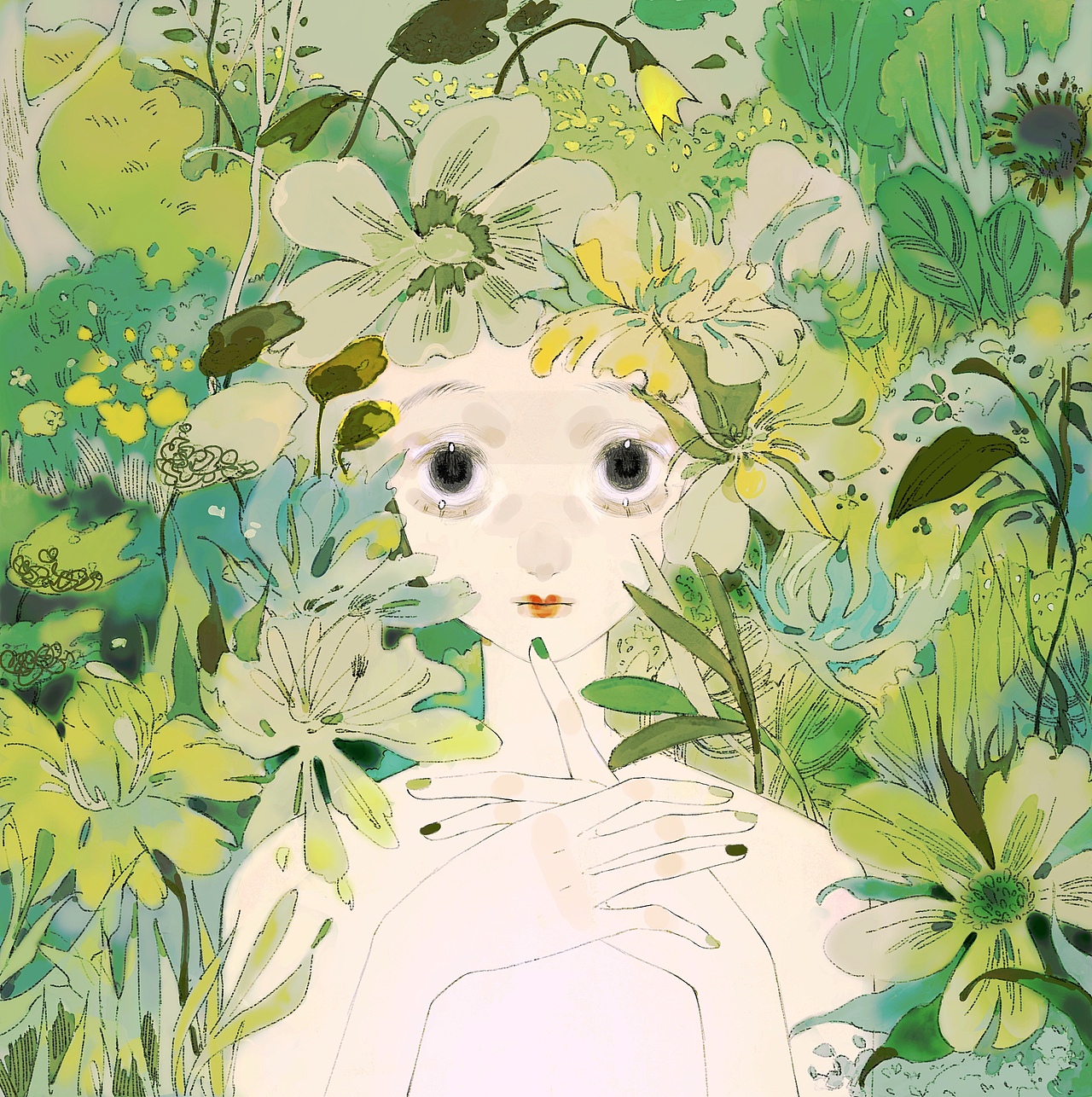 关于少女和花的一些构想（图ZMzU4NzIyNjM2） - 创作习作 - 站酷设计师野原生蚝原创素材 - 站酷ZCOOL