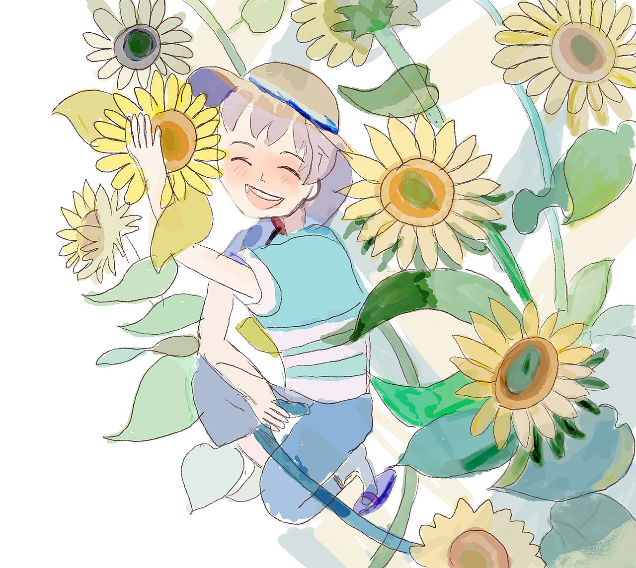 手绘练习（图ZMzU2NTgxNzMy） - 创作习作 - 站酷设计师彩虹鸟的向日葵原创素材 - 站酷ZCOOL
