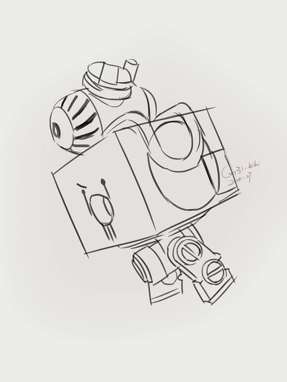 2022年 手绘临摹 - 锈迹斑斑的小机器人（图ZMzE3MDk2MzIw） - 创作习作 - 站酷设计师kikiicat原创素材 - 站酷ZCOOL